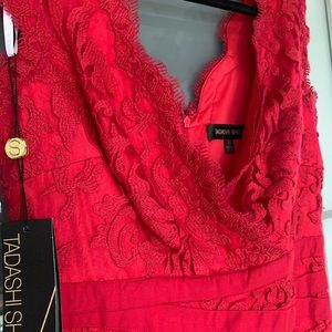 Tadashi red lace dress